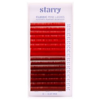 Ciglia colorate rosso / rosso scuro D 0,07 x 8-14mm